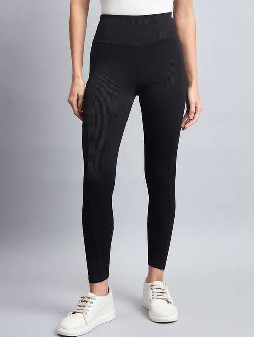 women solid mid rise legging - 21354622 - Standard Image - 0