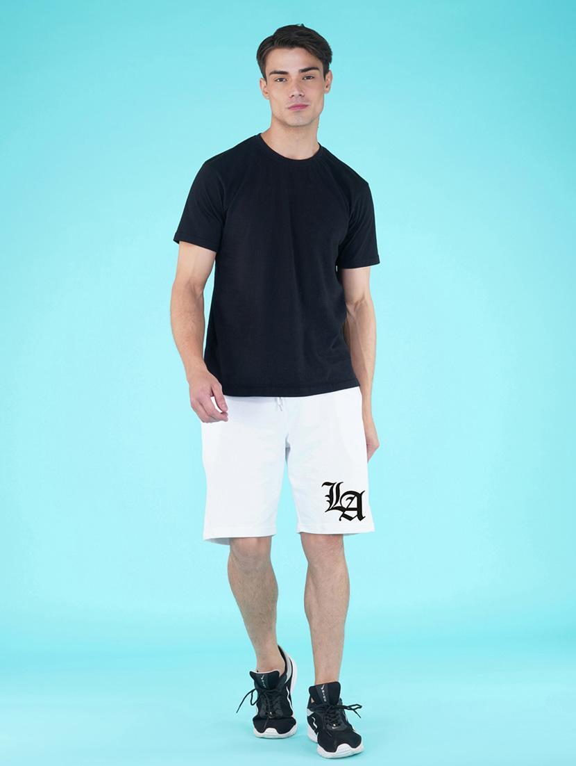 men placement print cotton blend shorts - 21354924 - Standard Image - 2