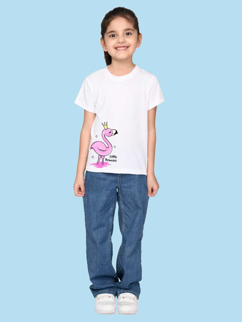 girl printed round neck cotton tee - 21355303 - Standard Image - 2