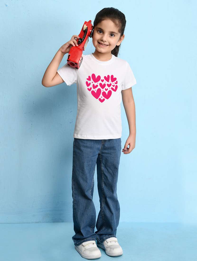 girls chest print round neck t-shirt - 21355358 -  Standard Image - 2