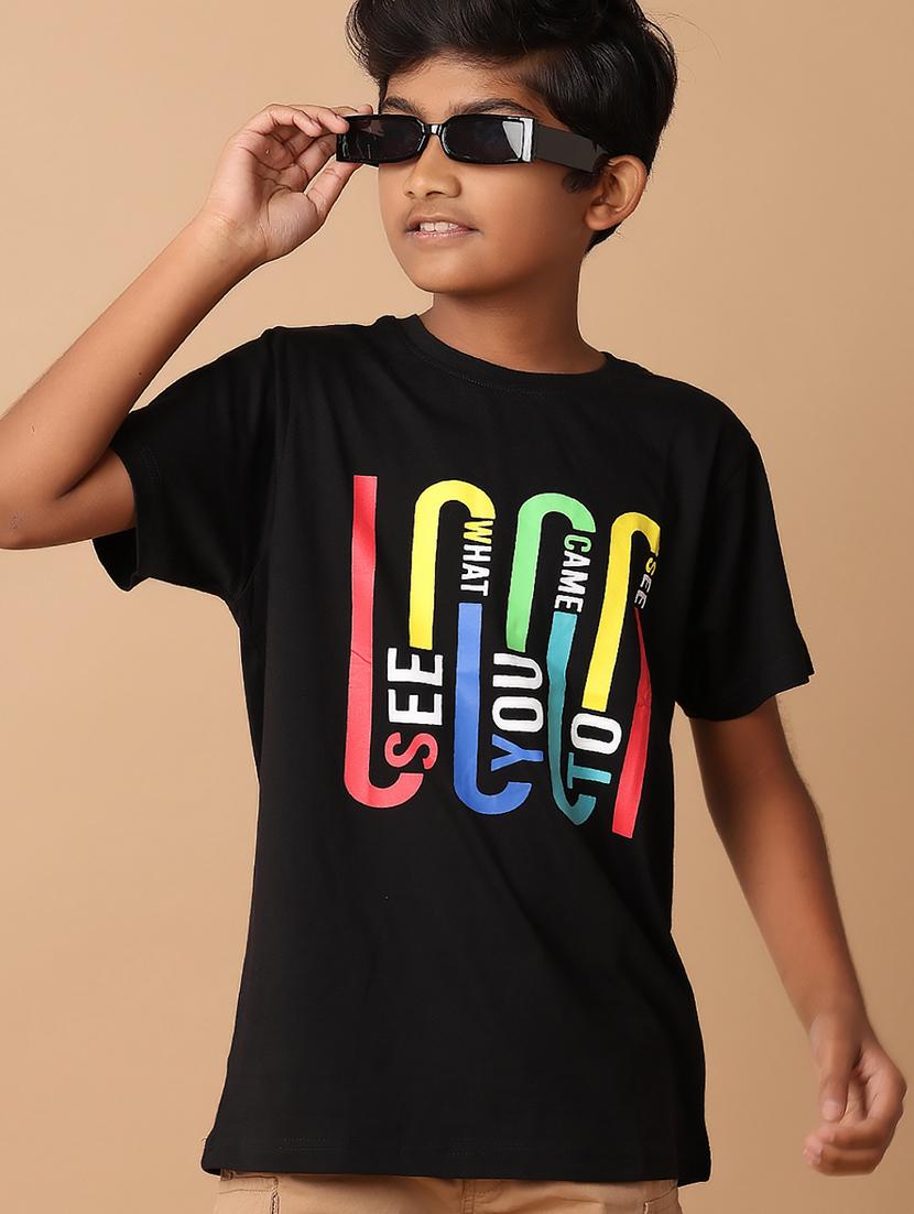 black front size cotton t-shirt - 21355502 - Standard Image - 2