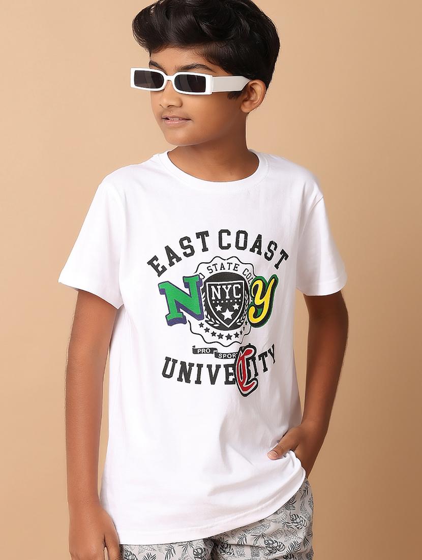 white front print cotton t-shirt - 21355539 - Standard Image - 2