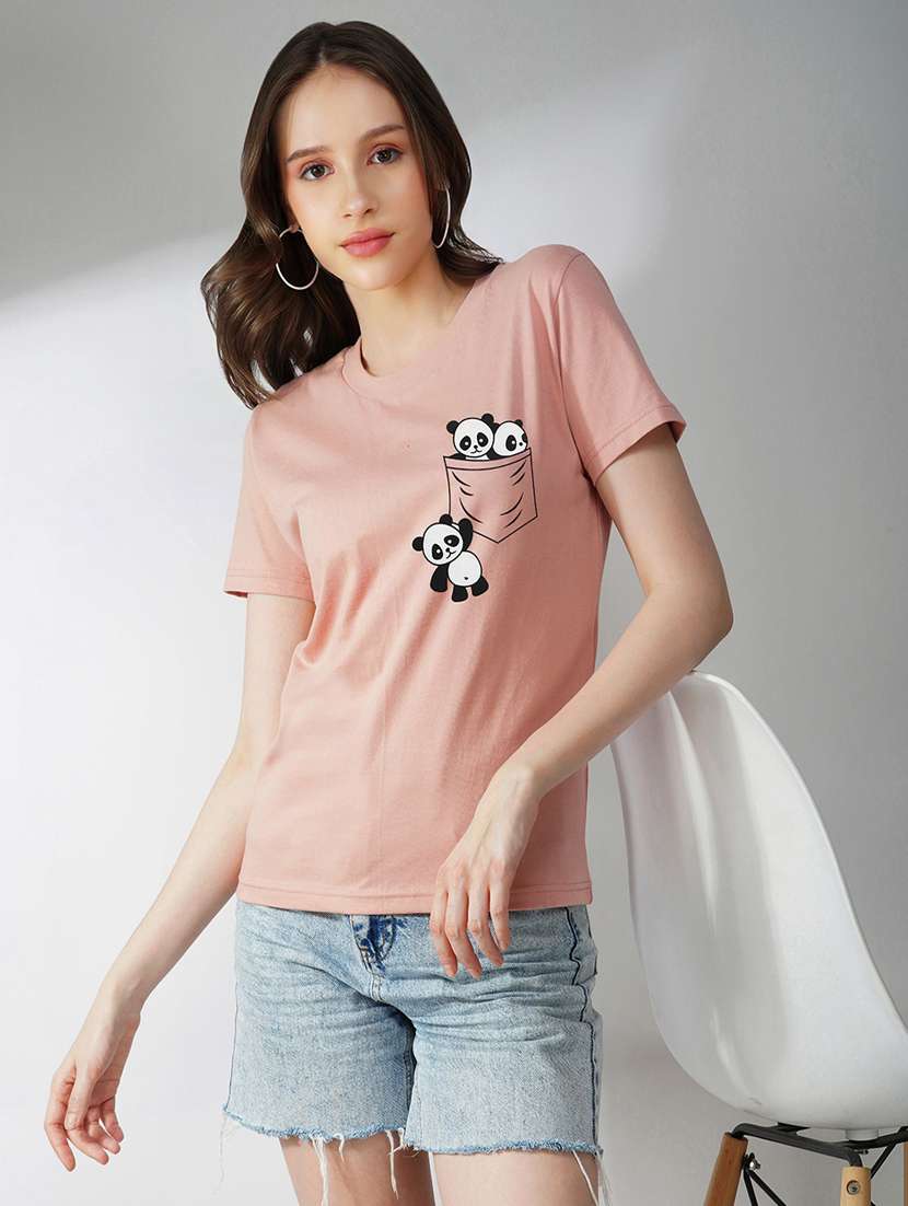 women placement print short sleeves t-shirt