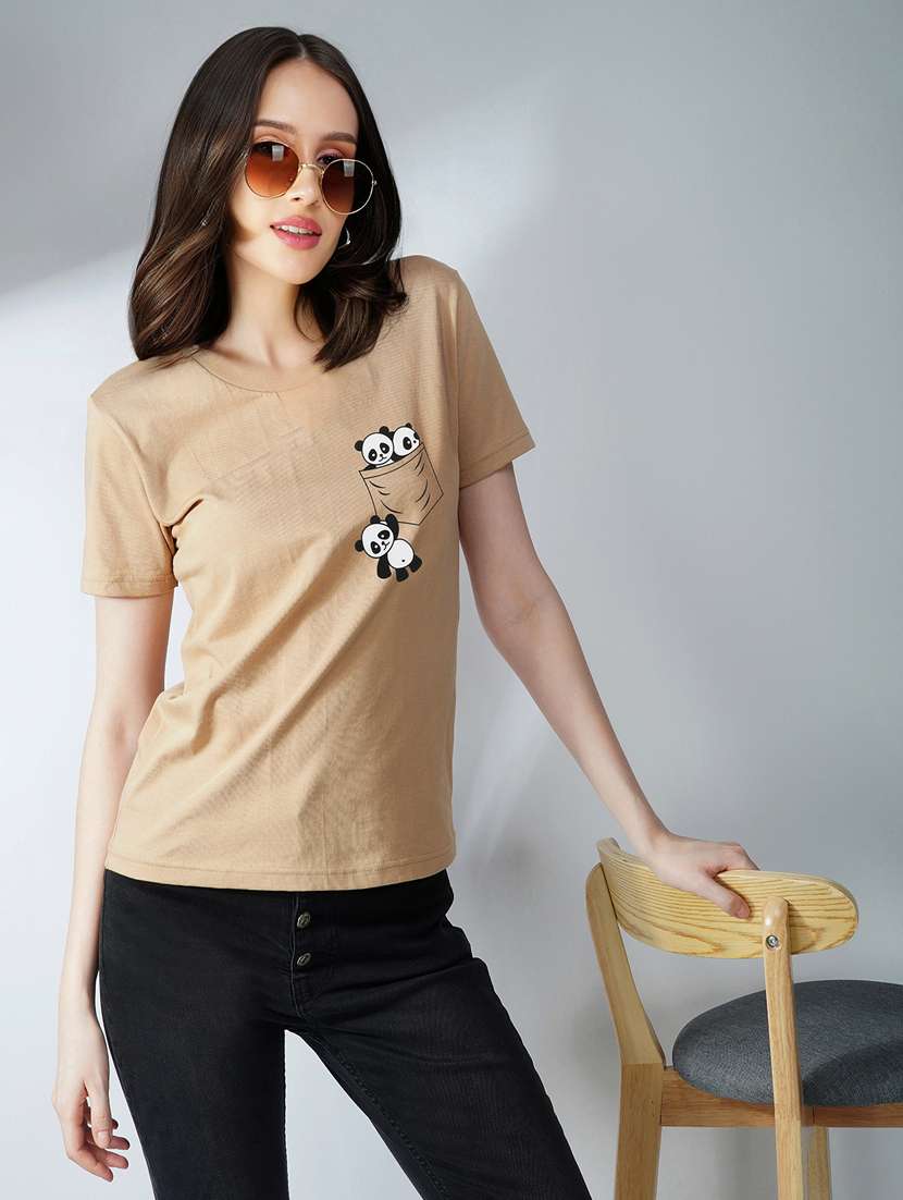 women placement print short sleeves t-shirt