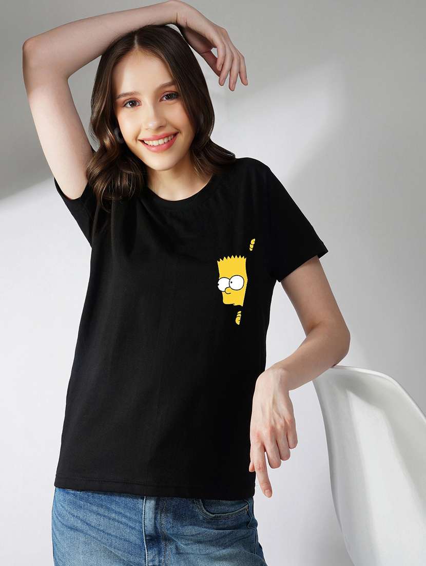 women placement print short sleeves t-shirt