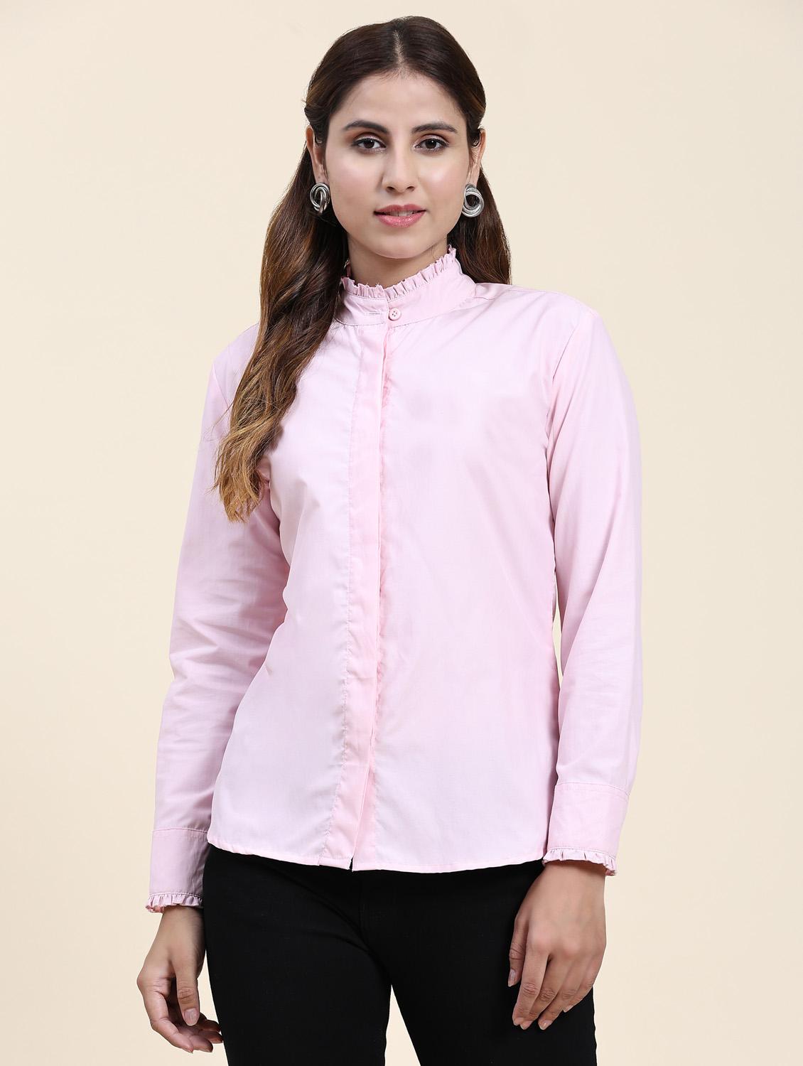 pink solid formal shirt - 21355860 -  Zoom Image - 0