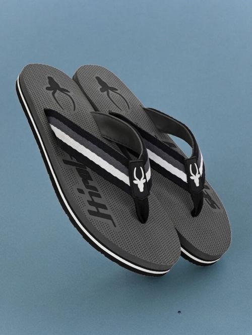 grey synthetic toe separator flip flops - 21356029 -  Standard Image - 0