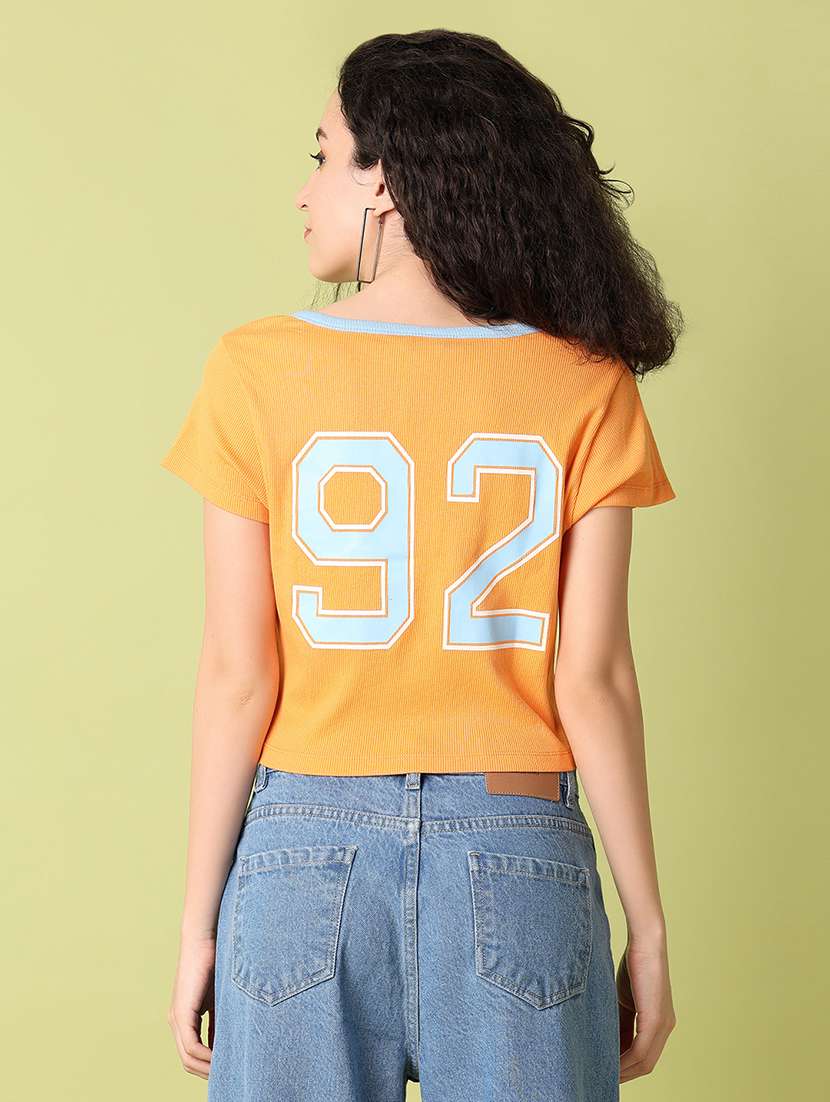 women orange solids crop top - 21356249 -  Standard Image - 2