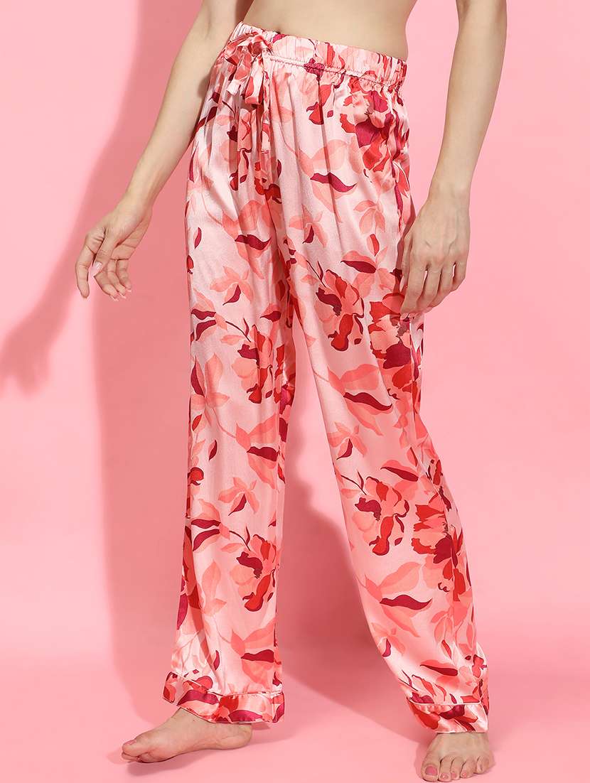 women pink satin pajama - 21356390 - Standard Image - 2