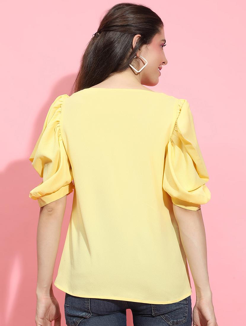 women round neck solid regular top - 21356417 - Standard Image - 2