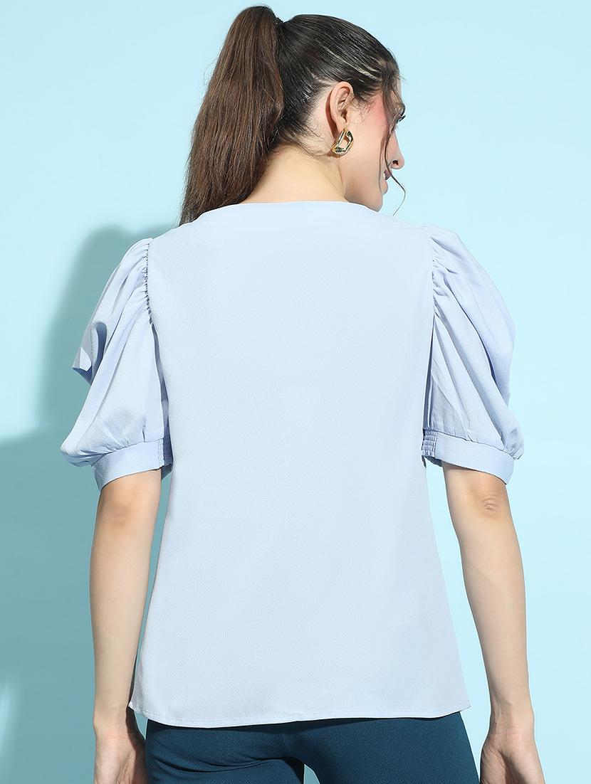 light blue solid regular top - 21356418 - Standard Image - 2