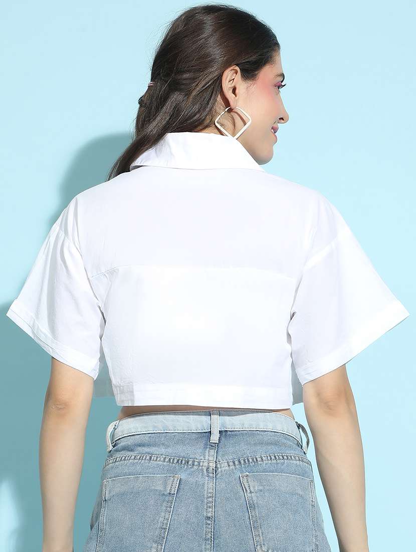 women white solid regular top - 21356426 - Standard Image - 2