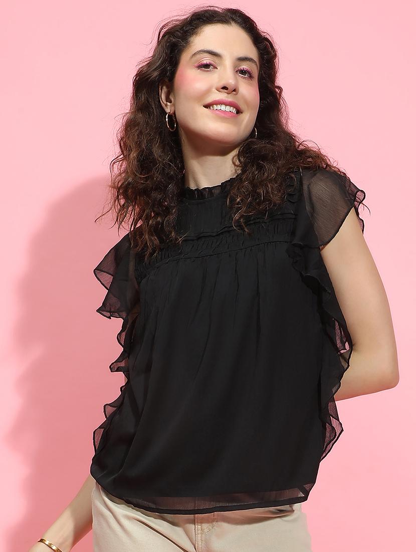 women black solid regular top - 21356434 - Zoom Image - 0