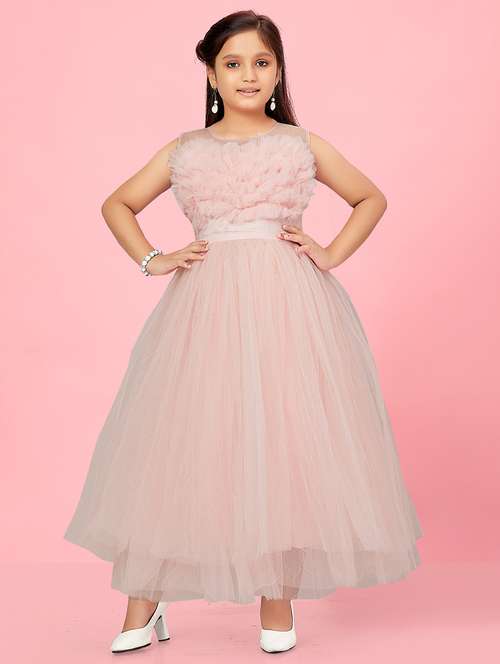girls round neck party gown - 21356500 -  Standard Image - 0