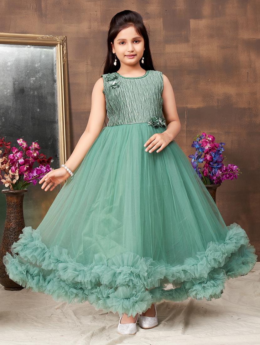 girls round neck party gown - 21356512 - Zoom Image - 0
