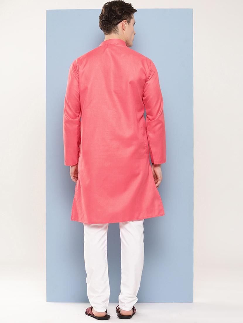 men mandarin neck solid long kurta - 21357323 - Standard Image - 2