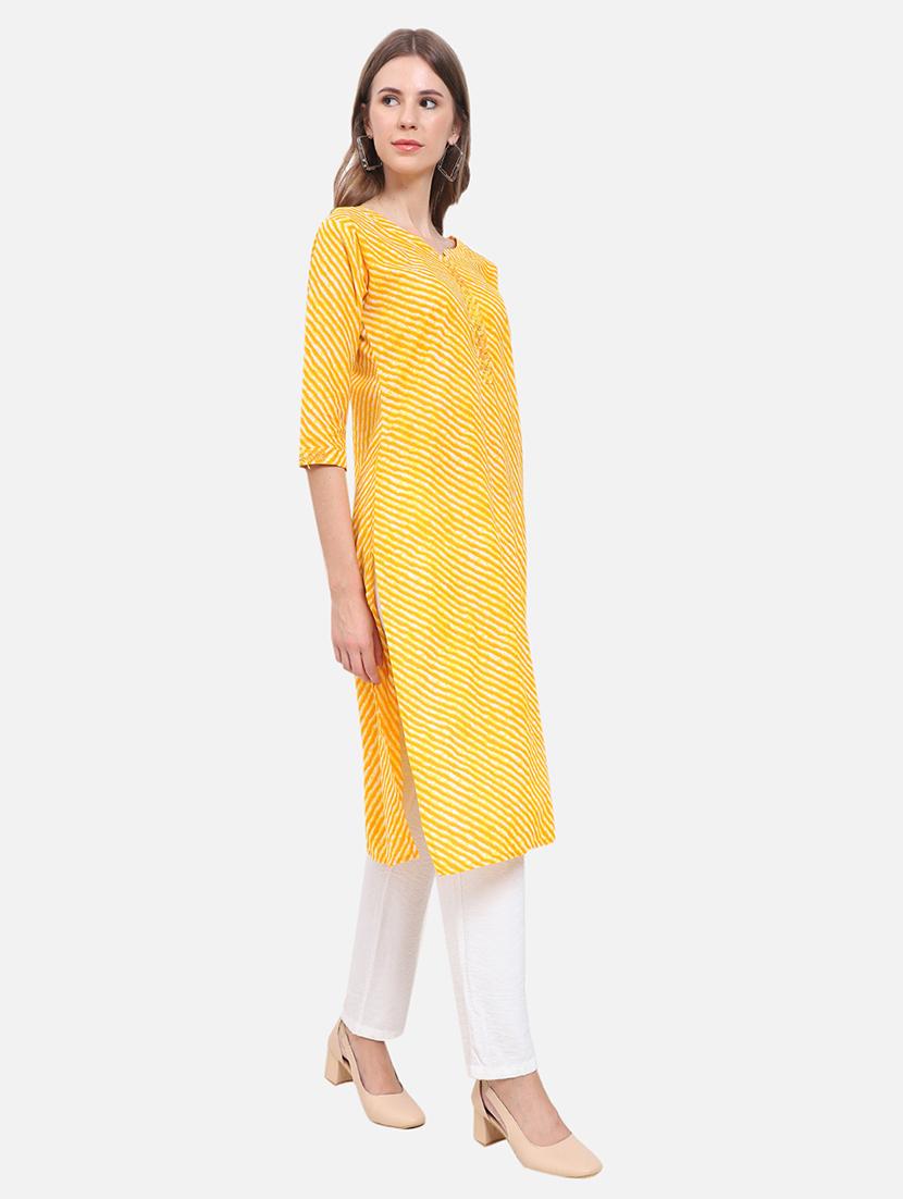 women three quarter sleeve straight kurta - 21357333 - Standard Image - 2