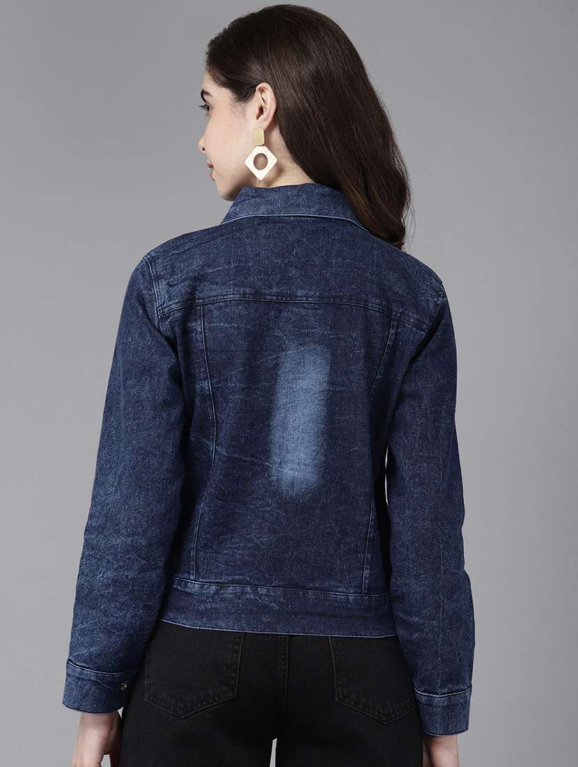 women long sleeve denim jacket - 21357341 - Standard Image - 2