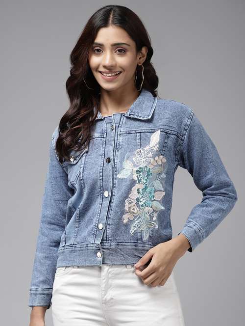 women long sleeve denim jacket - 21357343 -  Standard Image - 0