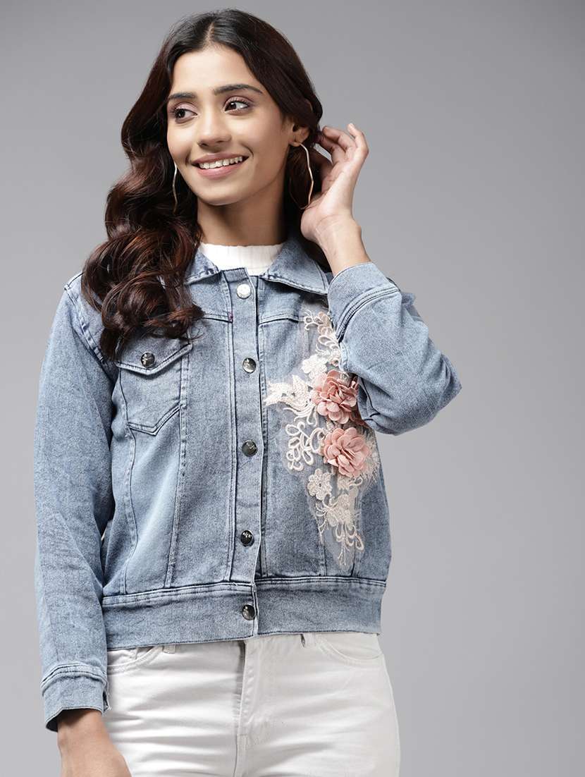 women long sleeve denim jacket - 21357344 - Zoom Image - 0