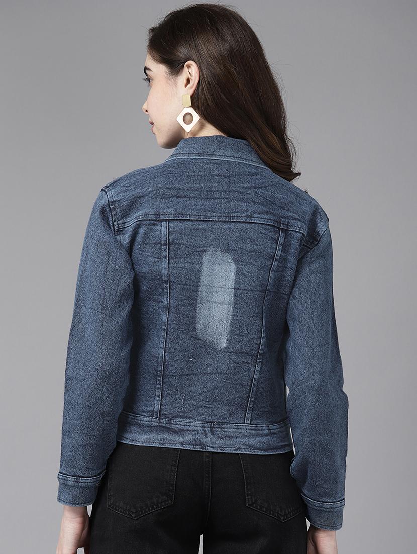 women long sleeve denim jacket - 21357345 - Standard Image - 2