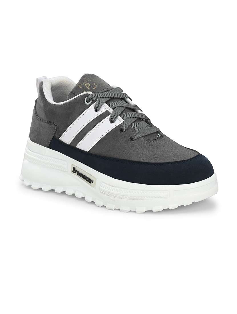 women grey lace-up sneaker