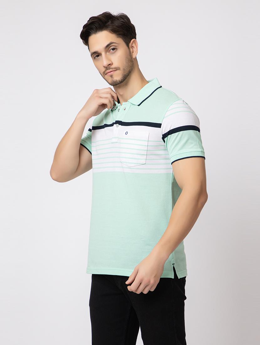 men striped polo t-shirt