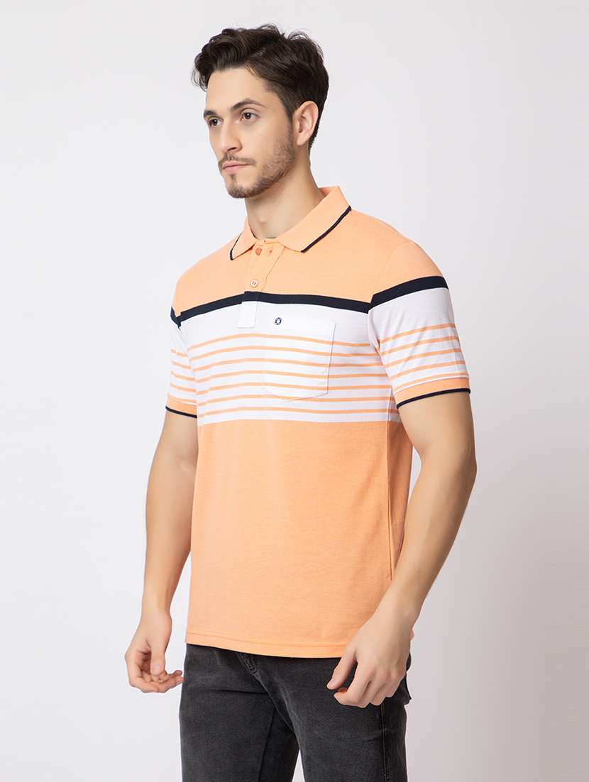 men striped polo t-shirt