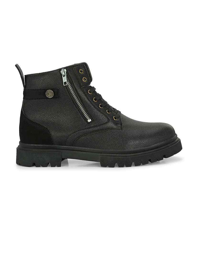 black synthetic high tops boots - 21359352 -  Standard Image - 2