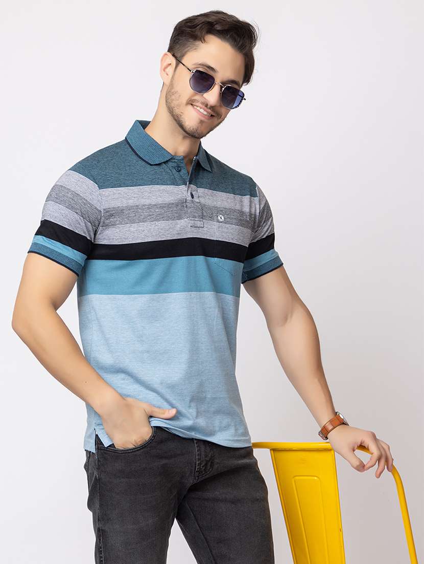 men striped polo t-shirt - 21359364 - Standard Image - 2