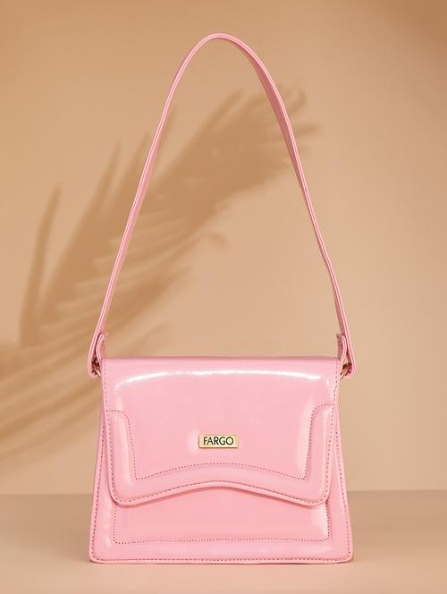 women pink leatherette solids handbag - 21359406 - Standard Image - 0
