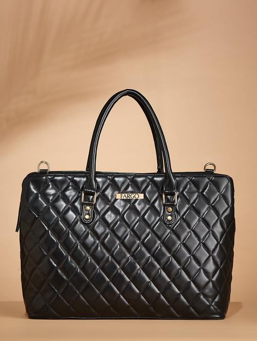 women solid leatherette handbag - 21359411 -  Standard Image - 0