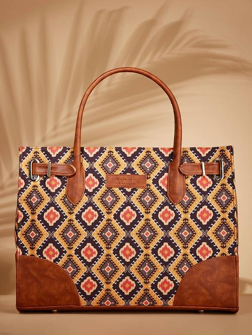 women printed handbag with laptop pocket - 21359443 - Standard Image - 0