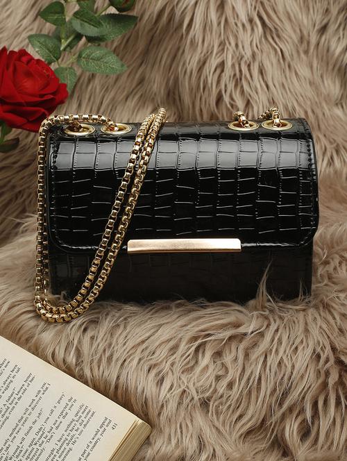black leather sling bag - 21359746 - Standard Image - 0