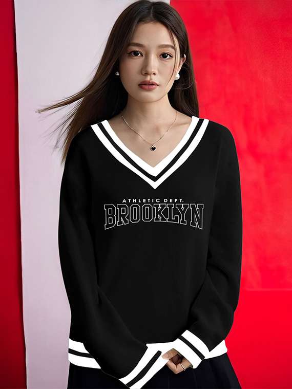 women front print oversized t-shirt