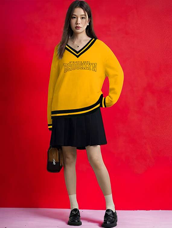 women v-neck typographic regular t-shirt - 21360044 -  Standard Image - 2