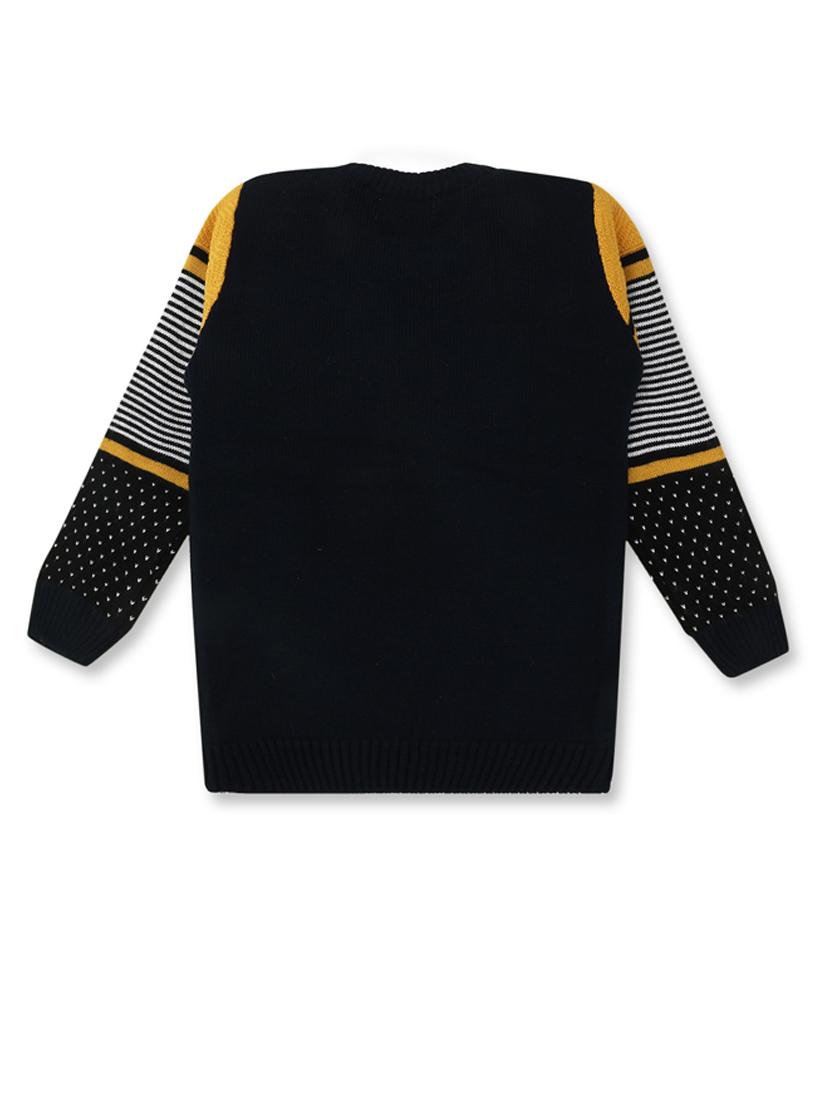 boys long sleeves self design sweater - 21360065 - Standard Image - 2