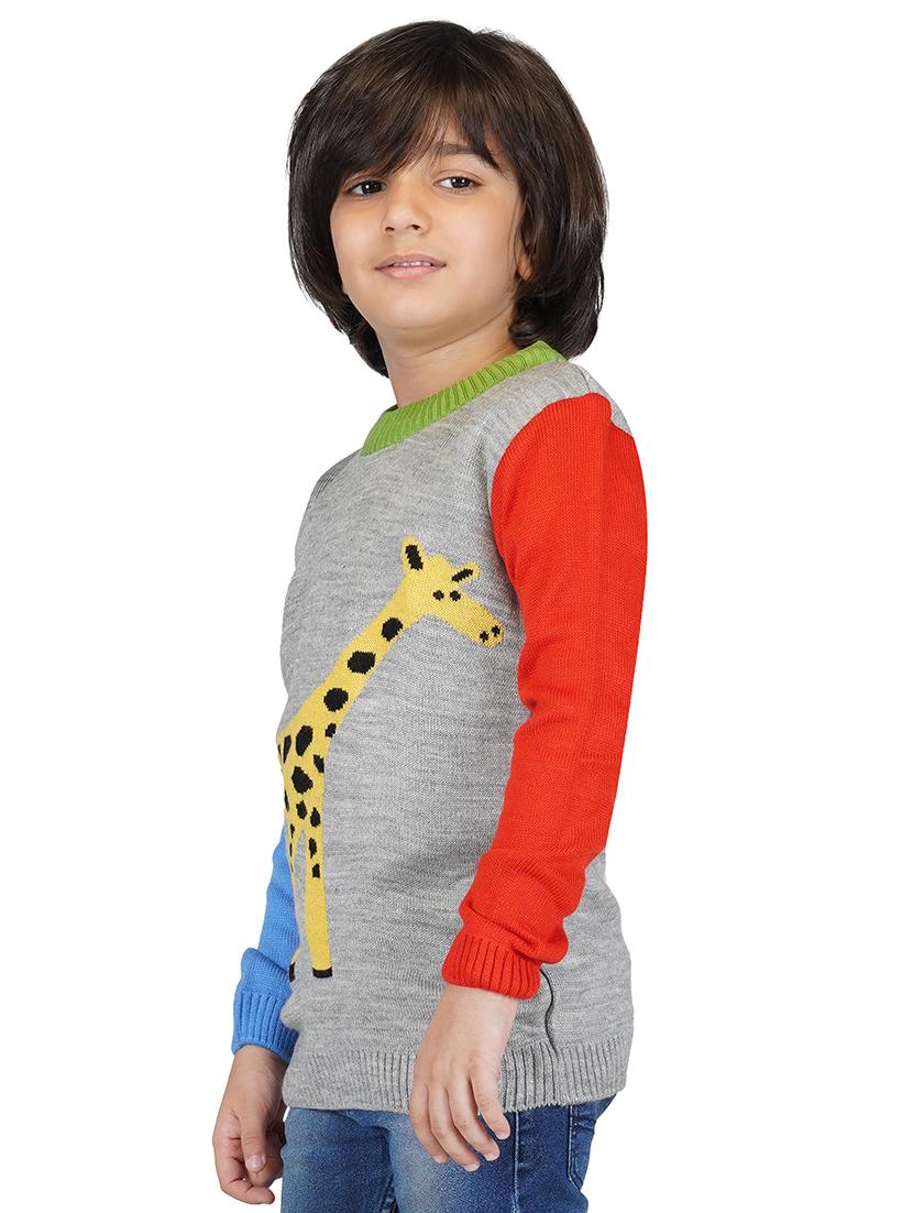 kids long sleeved self design sweater - 21360069 - Standard Image - 2