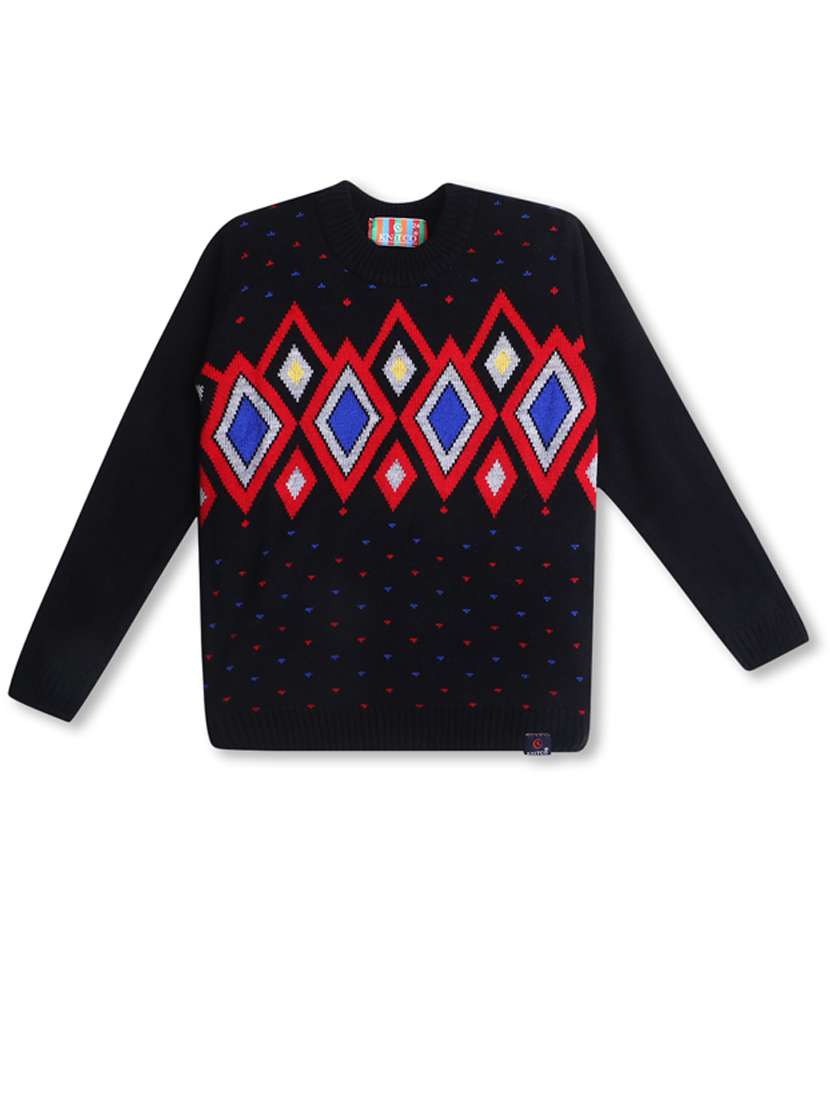 kids long sleeved self design sweater