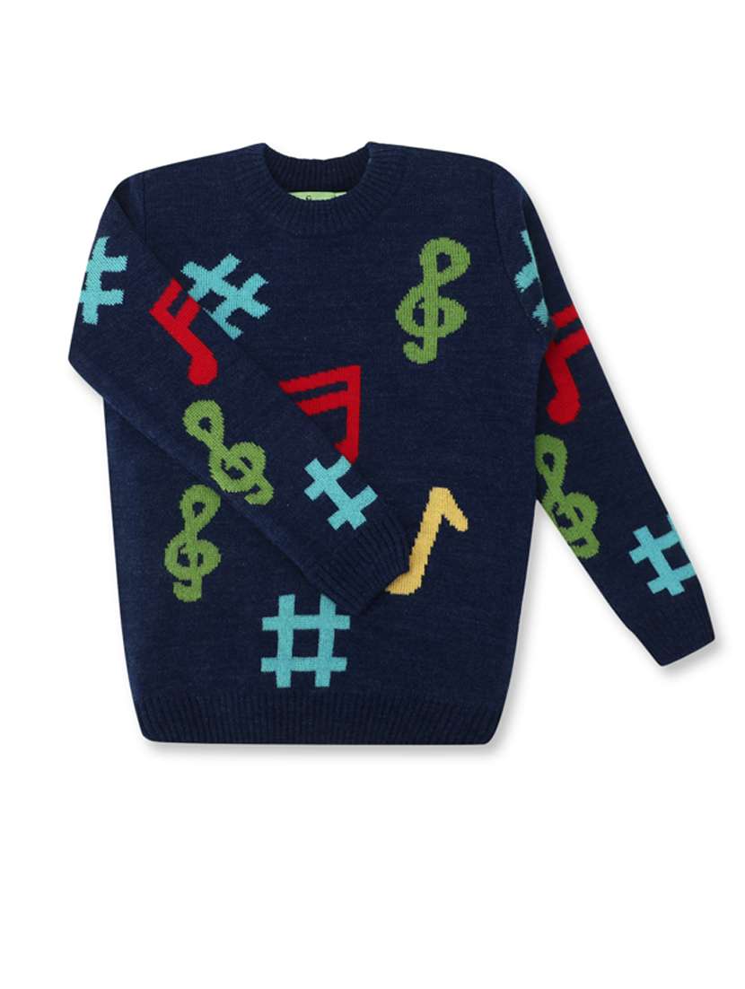 kids long sleeved printed sweater