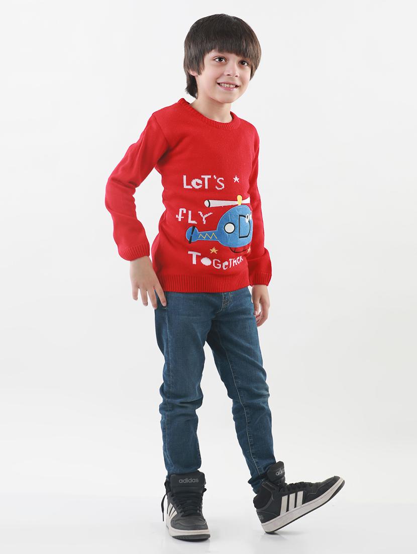 kids long sleeved self design sweater - 21360088 - Standard Image - 2