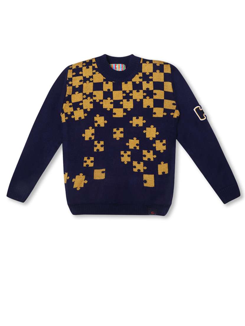 kids long sleeved self design sweater