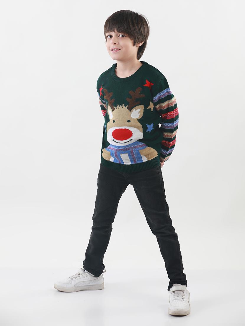 kids long sleeved self design sweater - 21360093 - Standard Image - 2