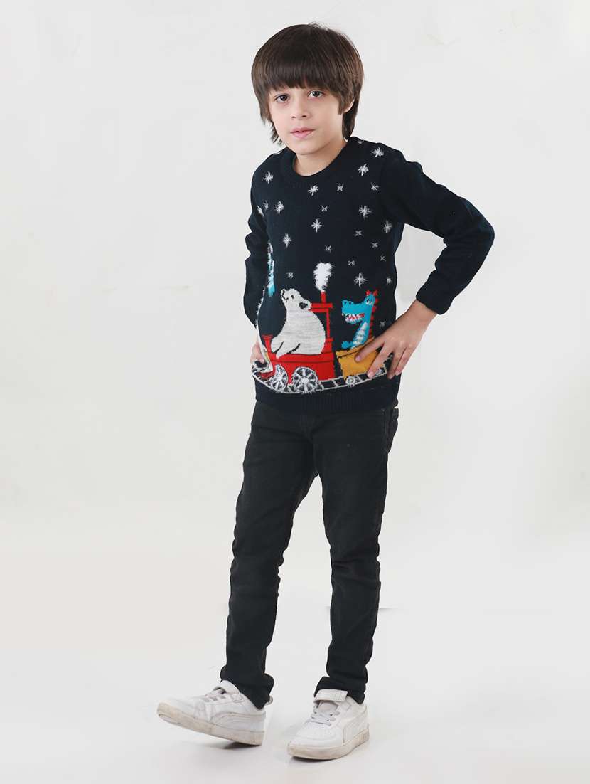 kids long sleeved printed sweater - 21360097 - Standard Image - 2