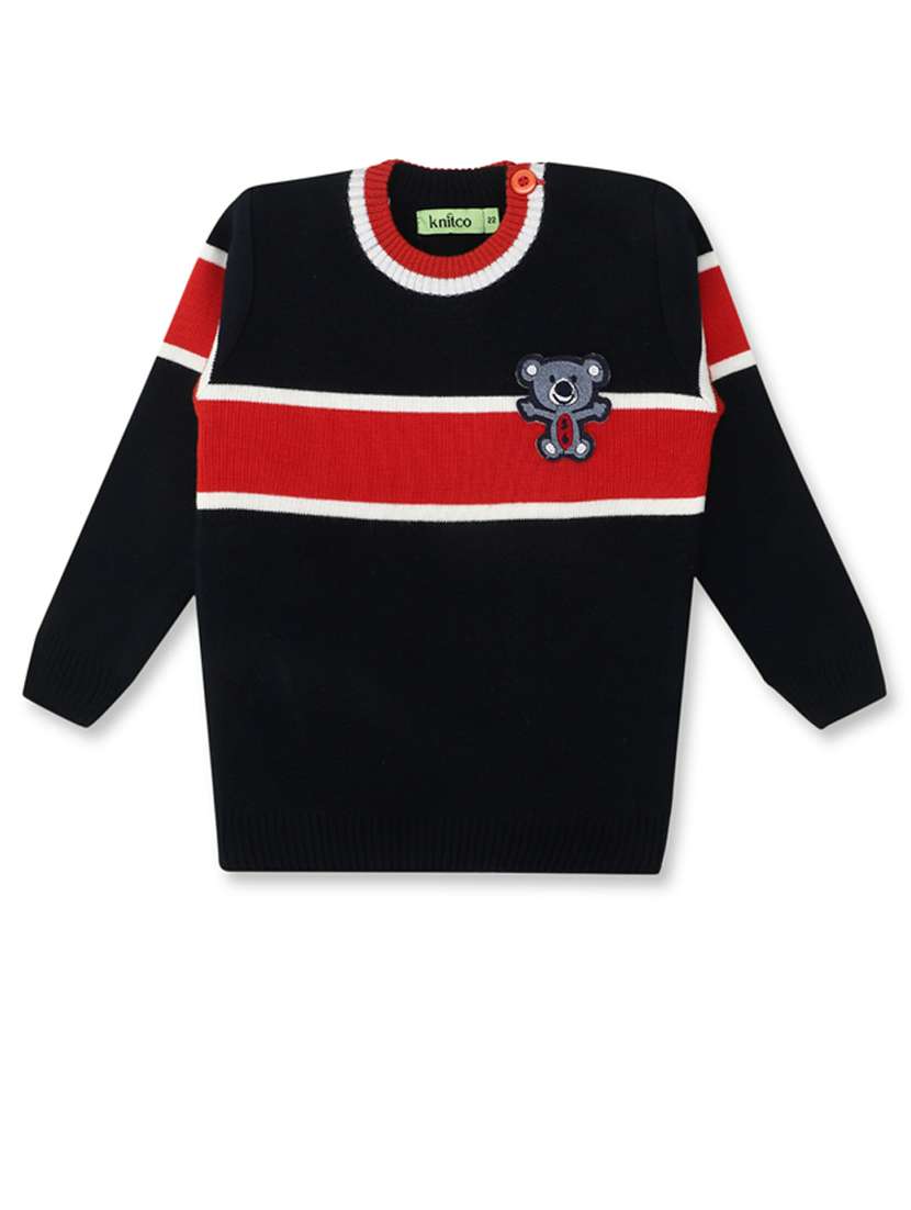 kids long sleeved color block sweater