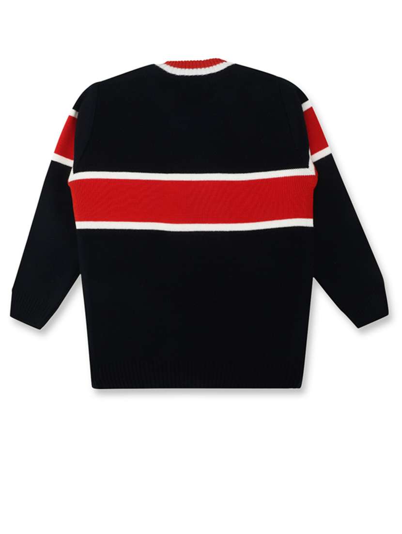 kids long sleeved color block sweater - 21360104 - Standard Image - 2