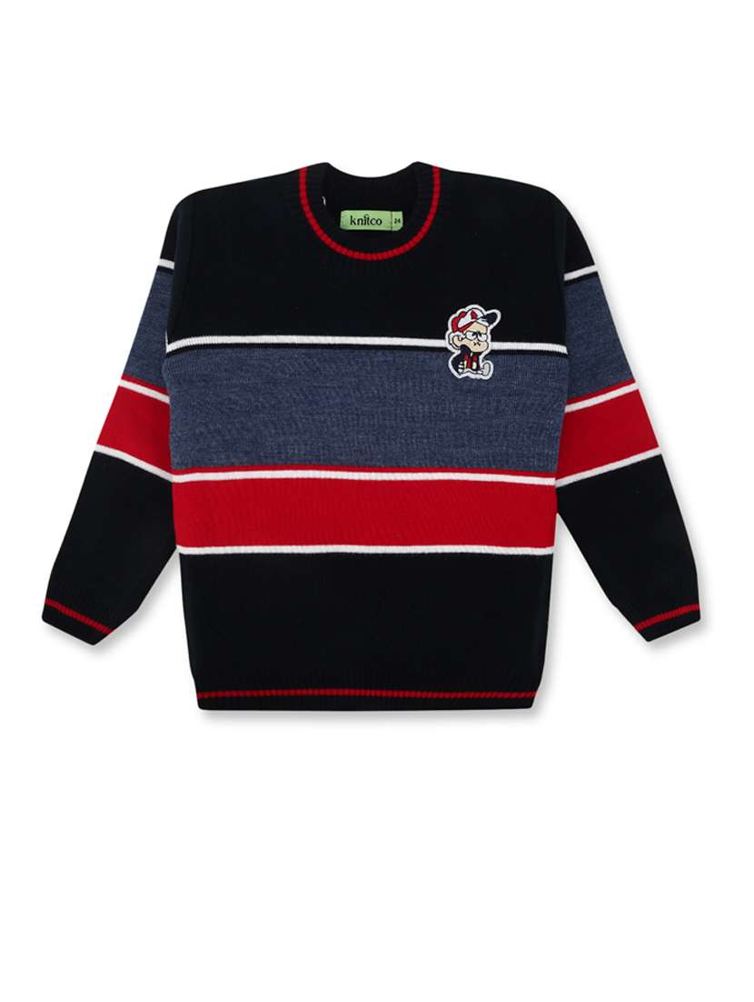 kids long sleeved color block sweater