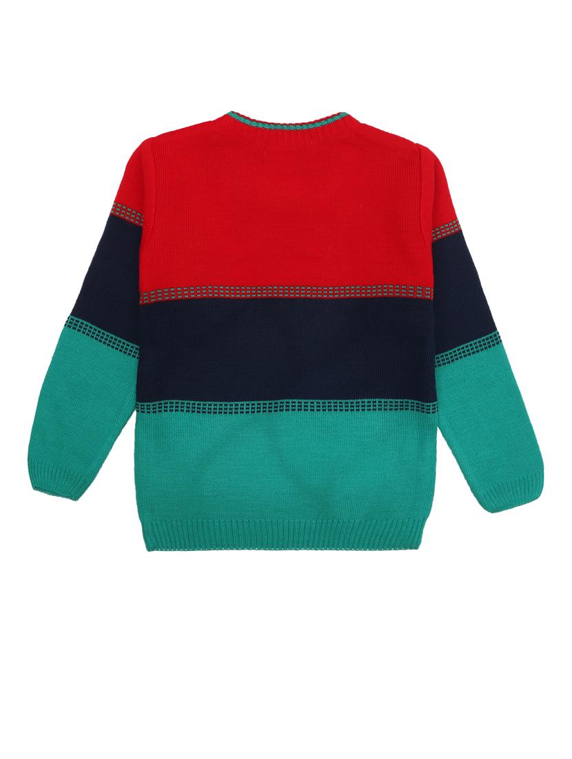 kids long sleeved color block sweater - 21360150 - Standard Image - 2