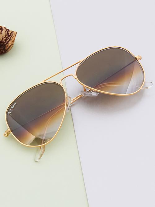 ted smith brown graded aviator sunglasses for men women|full rim & metal frame|medium to large face ( 58-14-140 ) - 21360191 - Standard Image - 0