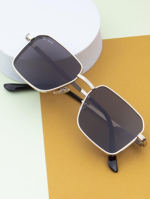 ted smith grey wayfarer sunglasses for men women|full rim & metal frame|medium to large face ( 55-16-145 ) - 21360197 -  Standard Image - 0